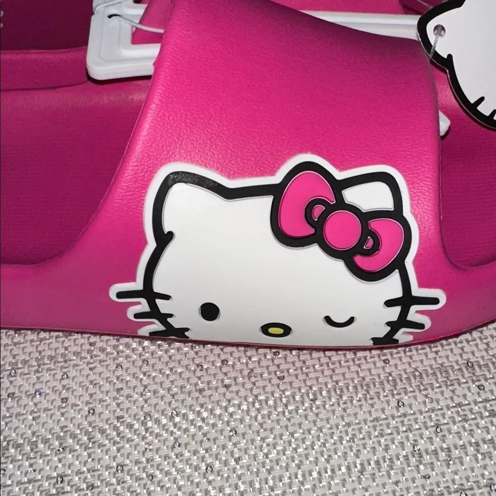 Hello Kitty Child Fuchsia Pink Side Wink Rubber Slides
